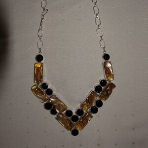 BEAUTIFUL 925 Sterling Silver Handmade GOLDEN QUARTZ Gemstone Necklace